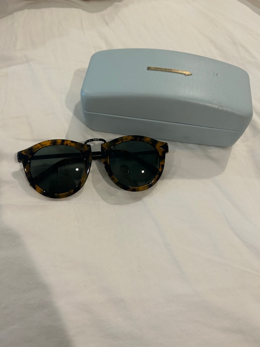 Karen walker Tortoiseshell Round Sunglasses with Dark Green Lenses